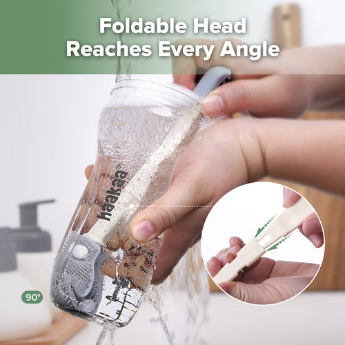 Clean & Dry Travel Bottle Brush Set - Cream & Slate