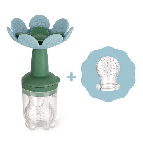 Flower Fresh Food Feeder and Teether & Replacement Pouch Combo
