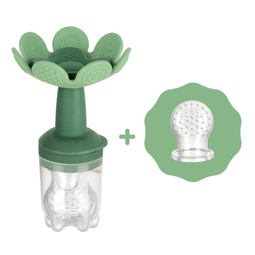 Flower Fresh Food Feeder and Teether & Replacement Pouch Combo