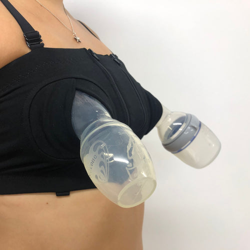Hands-Free Zip-Up Breast Pump Bra (M/L/XL)