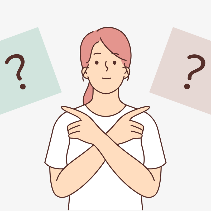 Illustration of a mum trying to make a decision