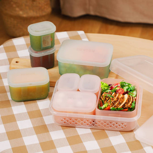 Popit! 8 Clear Food Storage Containers Set, Microwave and Freezer Safe,  Little Big Box