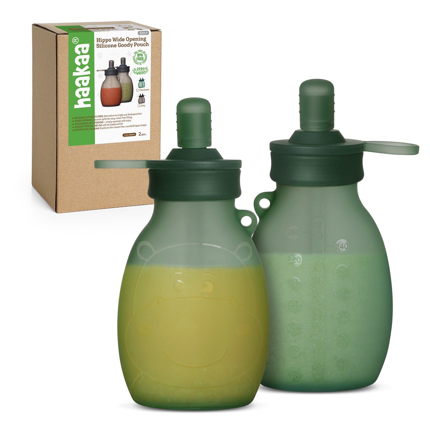 Hippo Wide Opening Silicone Goody Pouch - 260ml