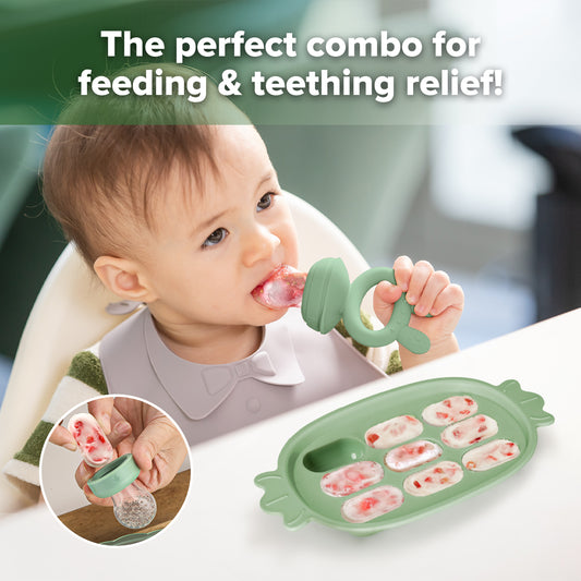 Fresh Food Feeder and Silicone Nibble Tray Set