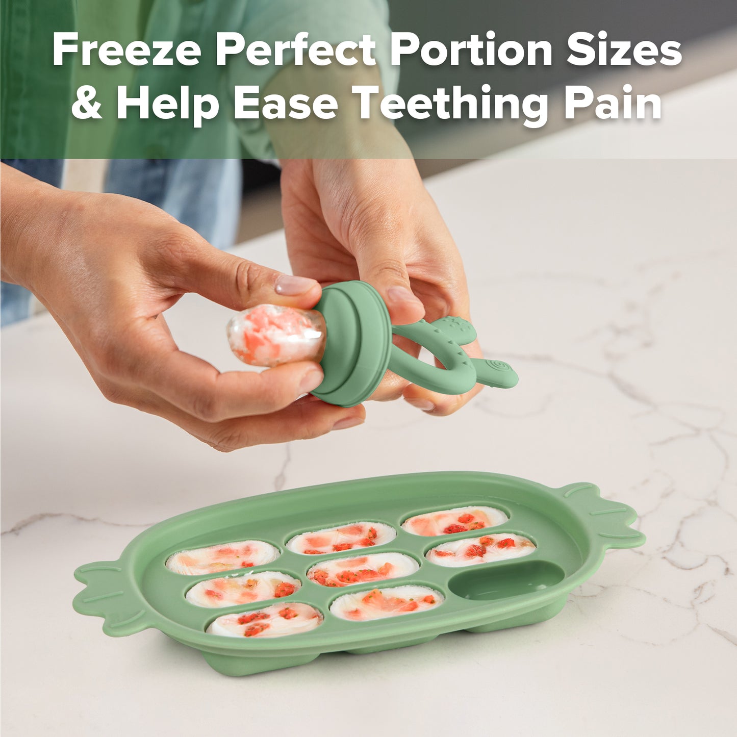 Fresh Food Feeder and Silicone Nibble Tray Set