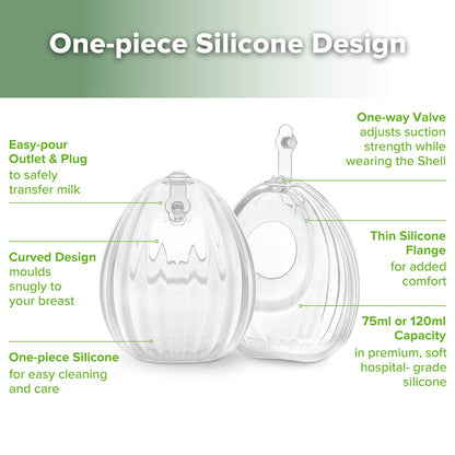 Shell Wearable Medical-Grade Silicone Pump (75ml | 120ml)