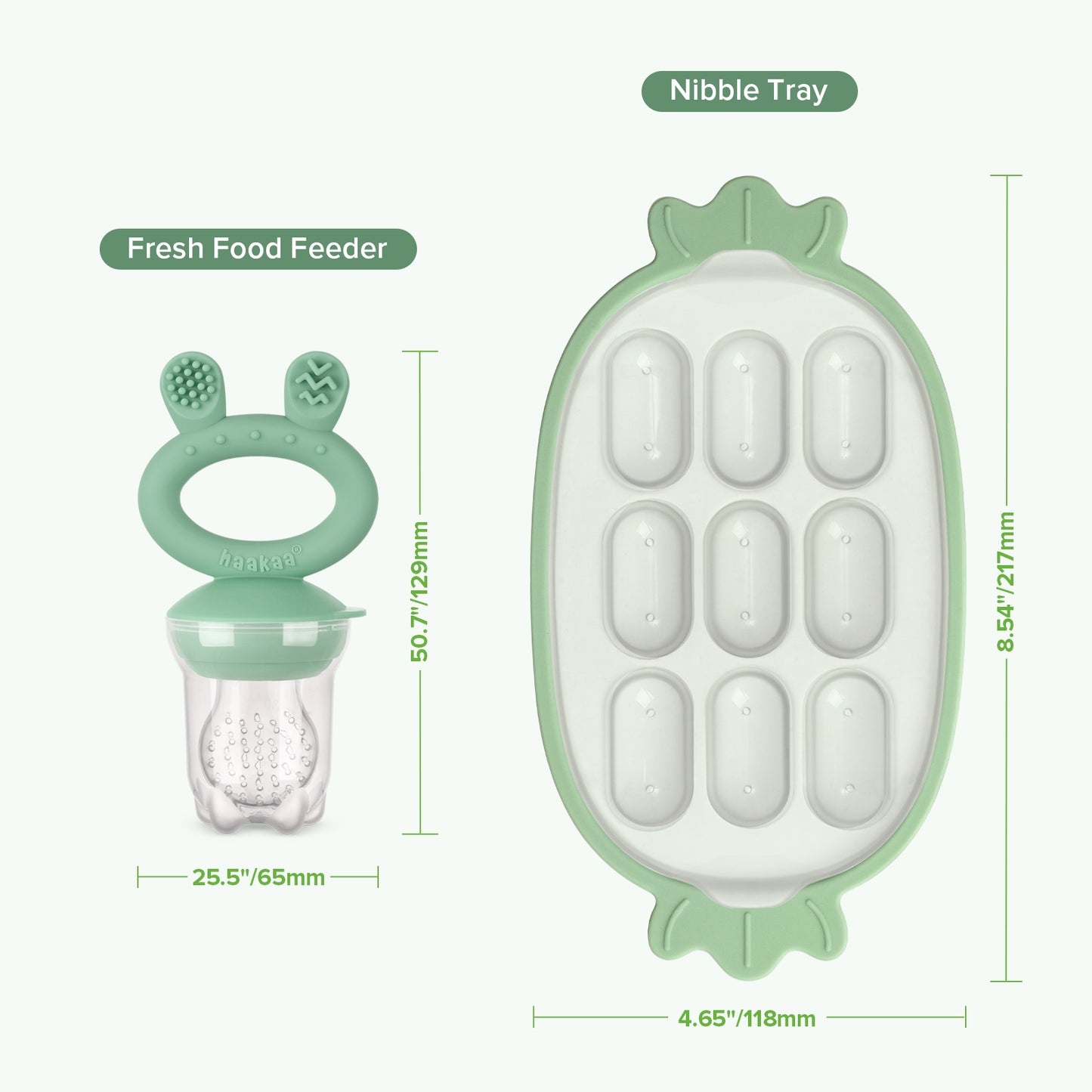 Fresh Food Feeder and Silicone Nibble Tray Set