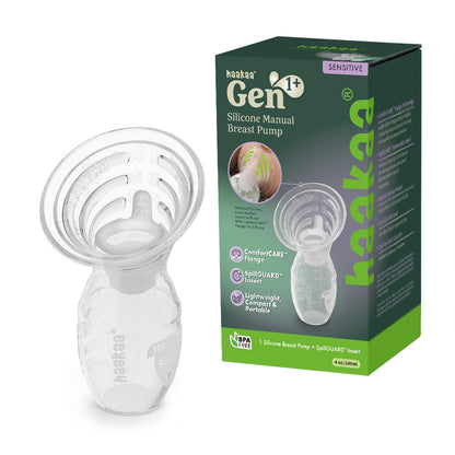 Gen. 1+ Silicone Manual Breast Pump + SpillGuard Insert.