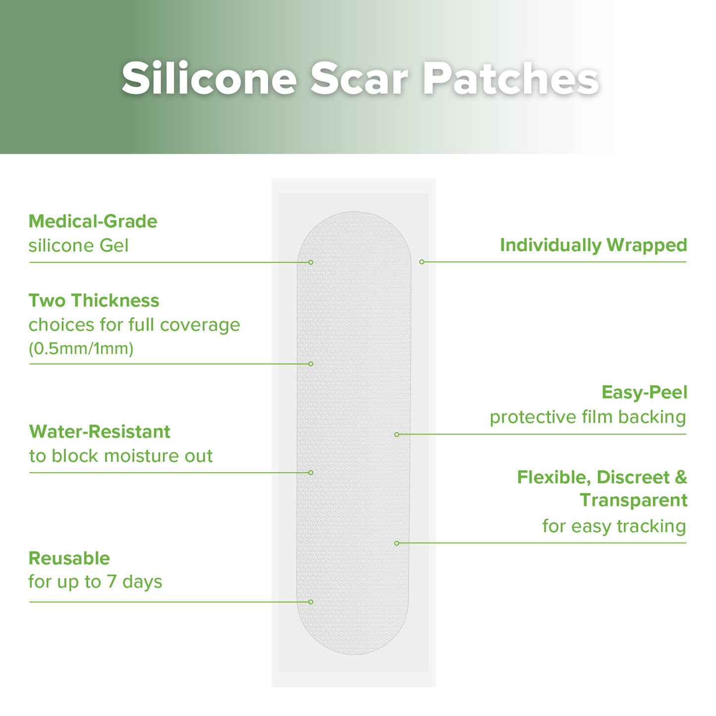 Haakaa Mum C-Section Scar Silicone Patches - 6pcs (3 x 0.5mm + 3 x 1mm)