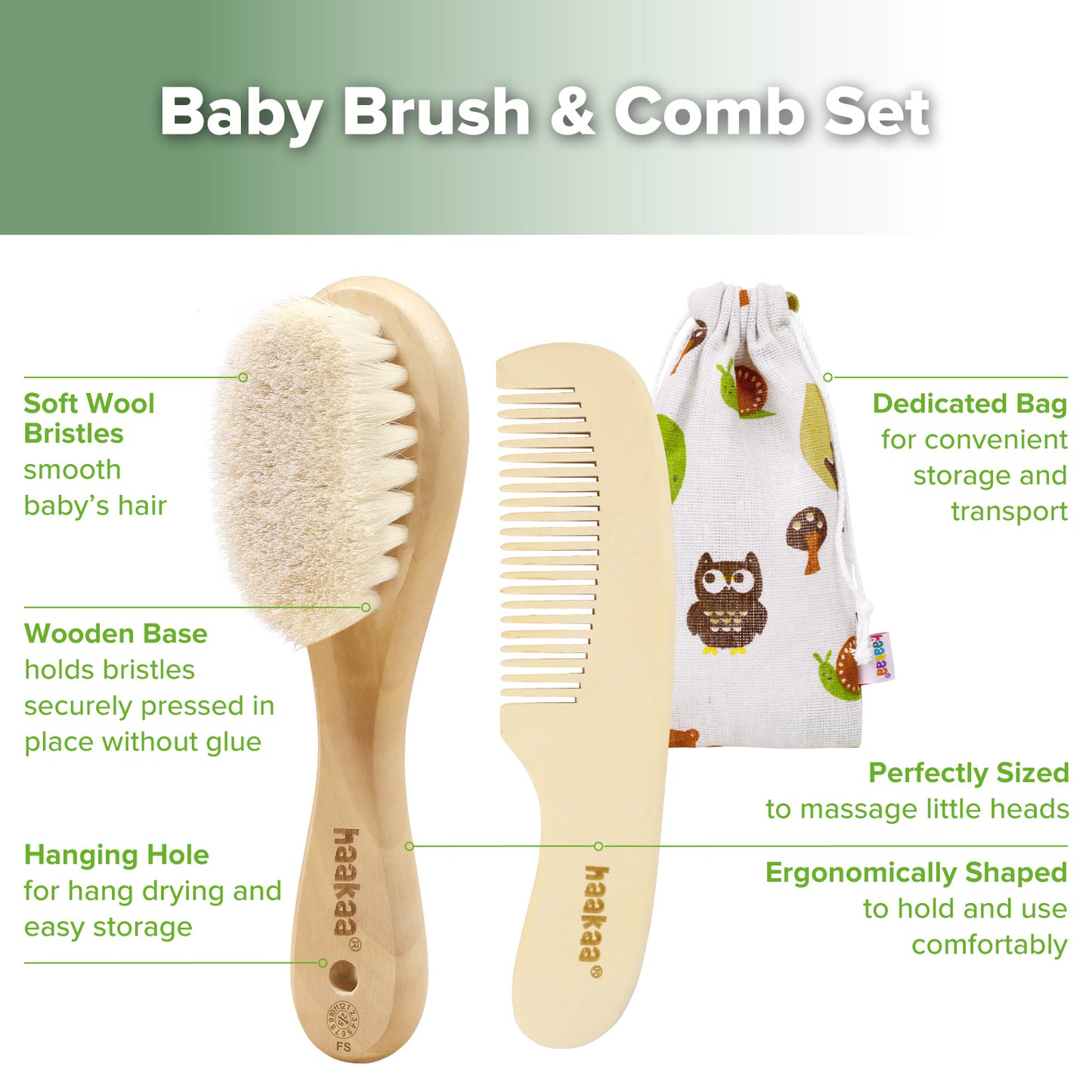 Wool Baby Hairbrush