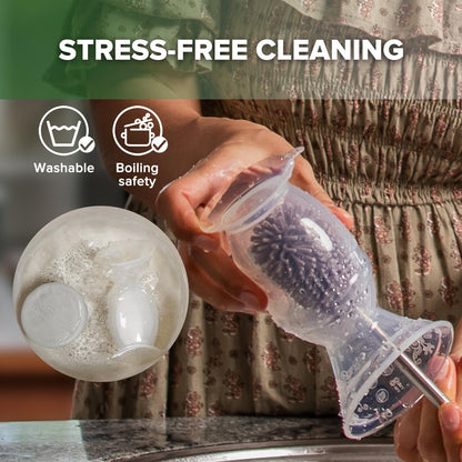 Generation 2 100/150ml Silicone Breast Pump with Suction Base and Flower Stopper Combo