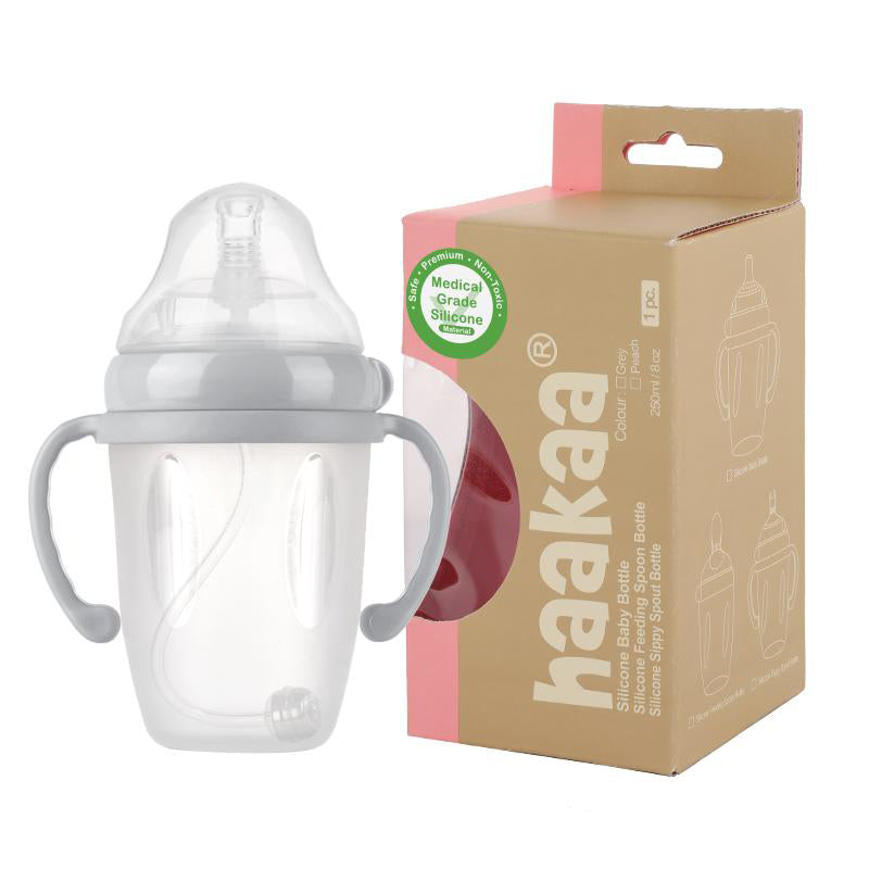 Generation 3 Silicone Sippy Spout Bottle (250ml) | Haakaa.